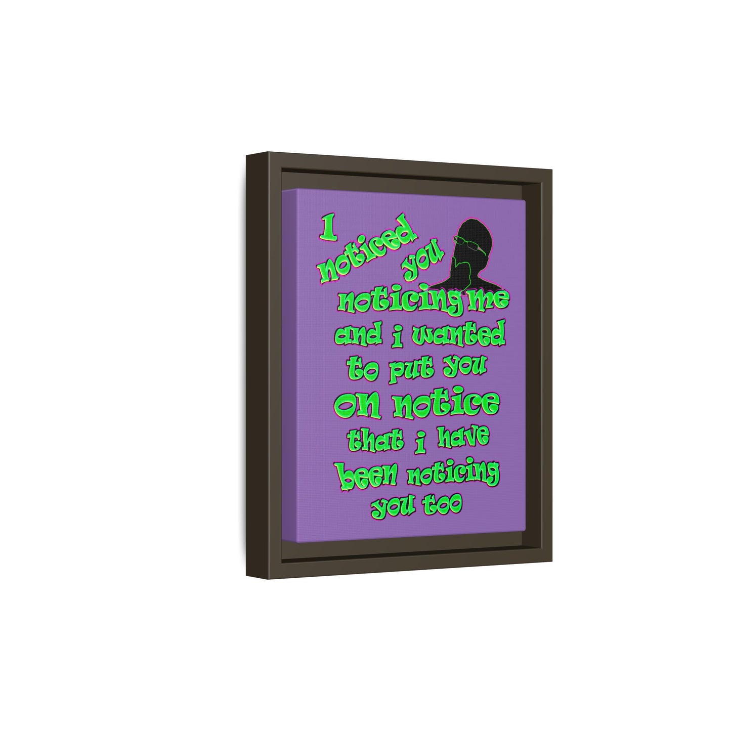 noticed you noticing - framed canvas art (light purple)