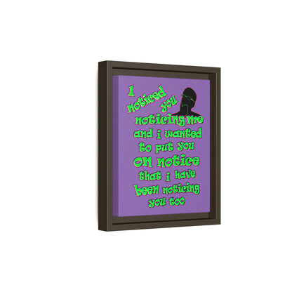 noticed you noticing - framed canvas art (light purple)