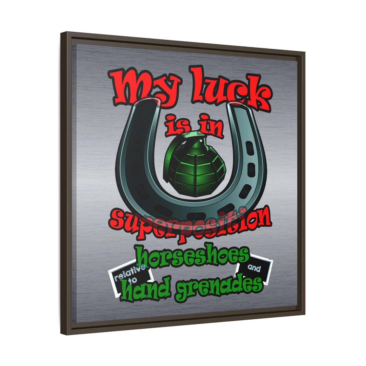 my luck - framed canvas art (brushed nickel)
