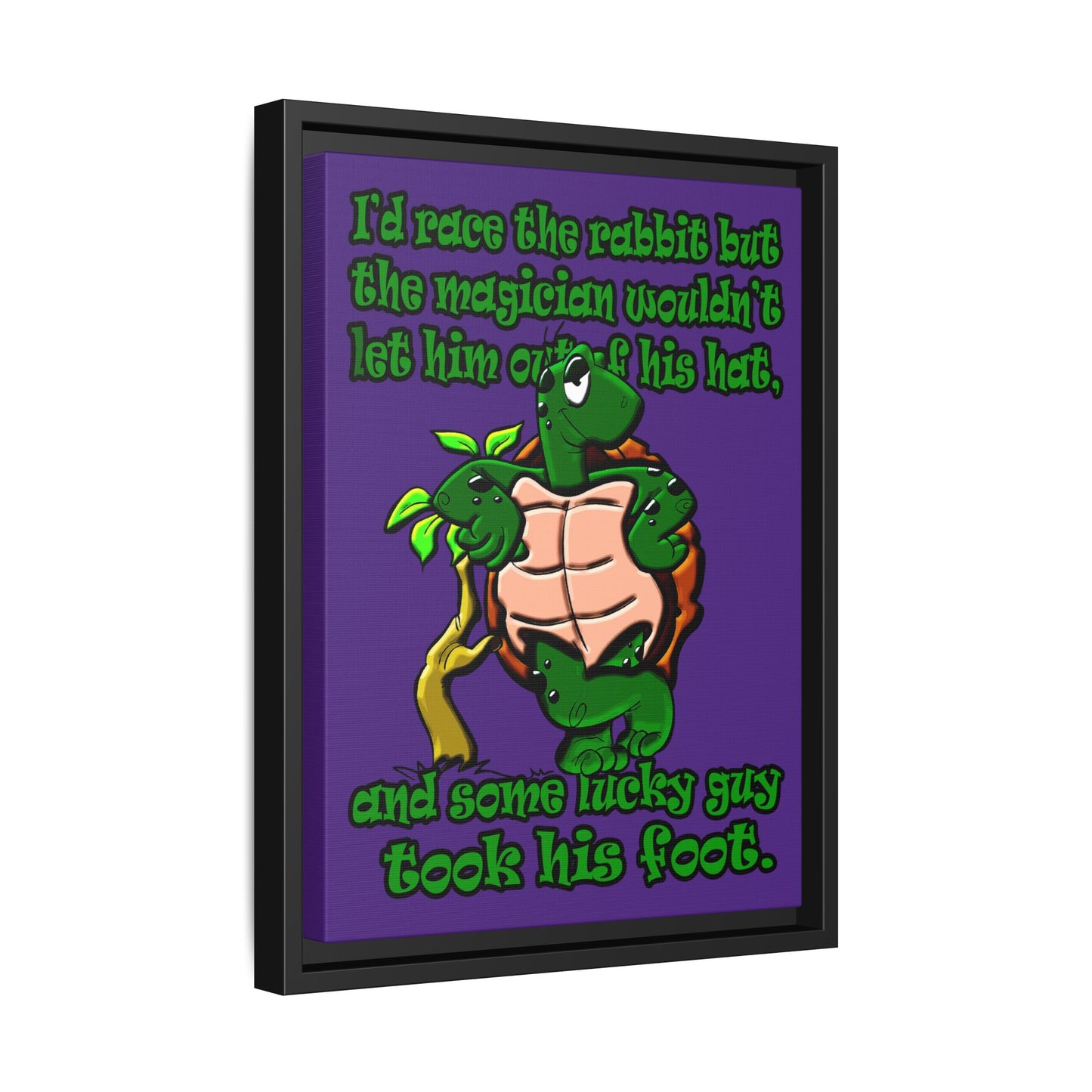 turtle race - framed canvas art (purple)