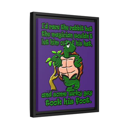 turtle race - framed canvas art (purple)