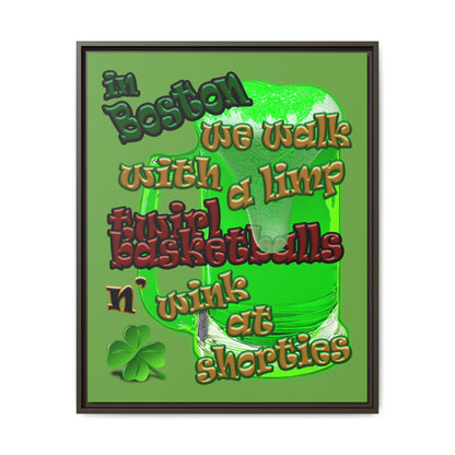 celtics logo - framed canvas art (green)