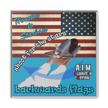 shoot for the stars - framed canvas art (turquoise)