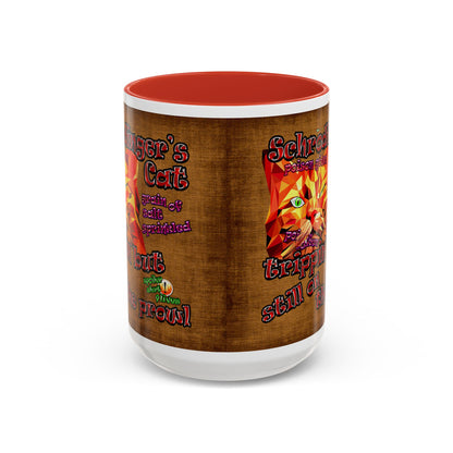 schrodinger's cat - Accent Mug (brown papyrus)