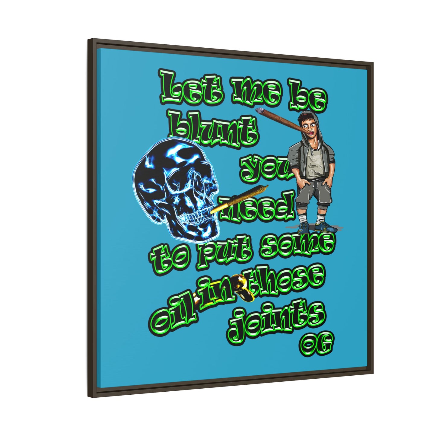 og - framed canvas art (turquoise)
