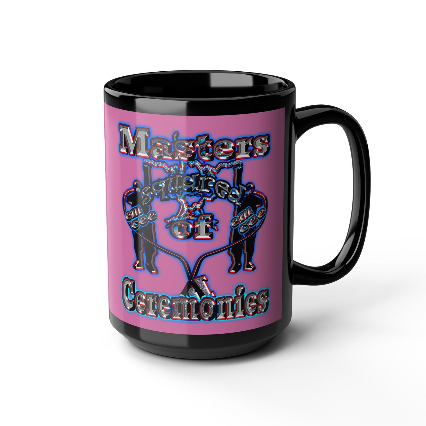 em cee squared - Black Mug (light pink)