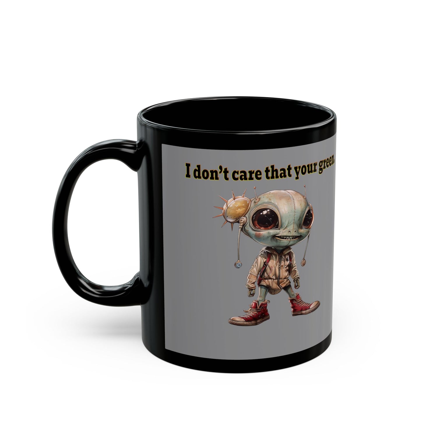 I don't care that your grey - Black Mug (grey)