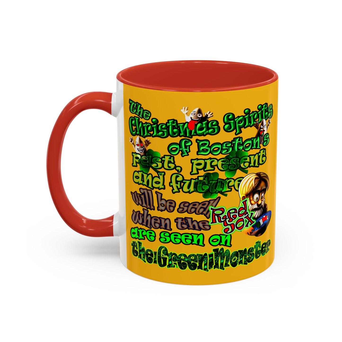 christmas spirits of boston - Accent Mug (yellow)
