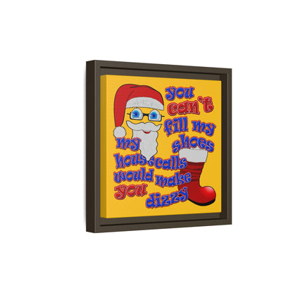 santa's shoes - framed canvas art (yellow)