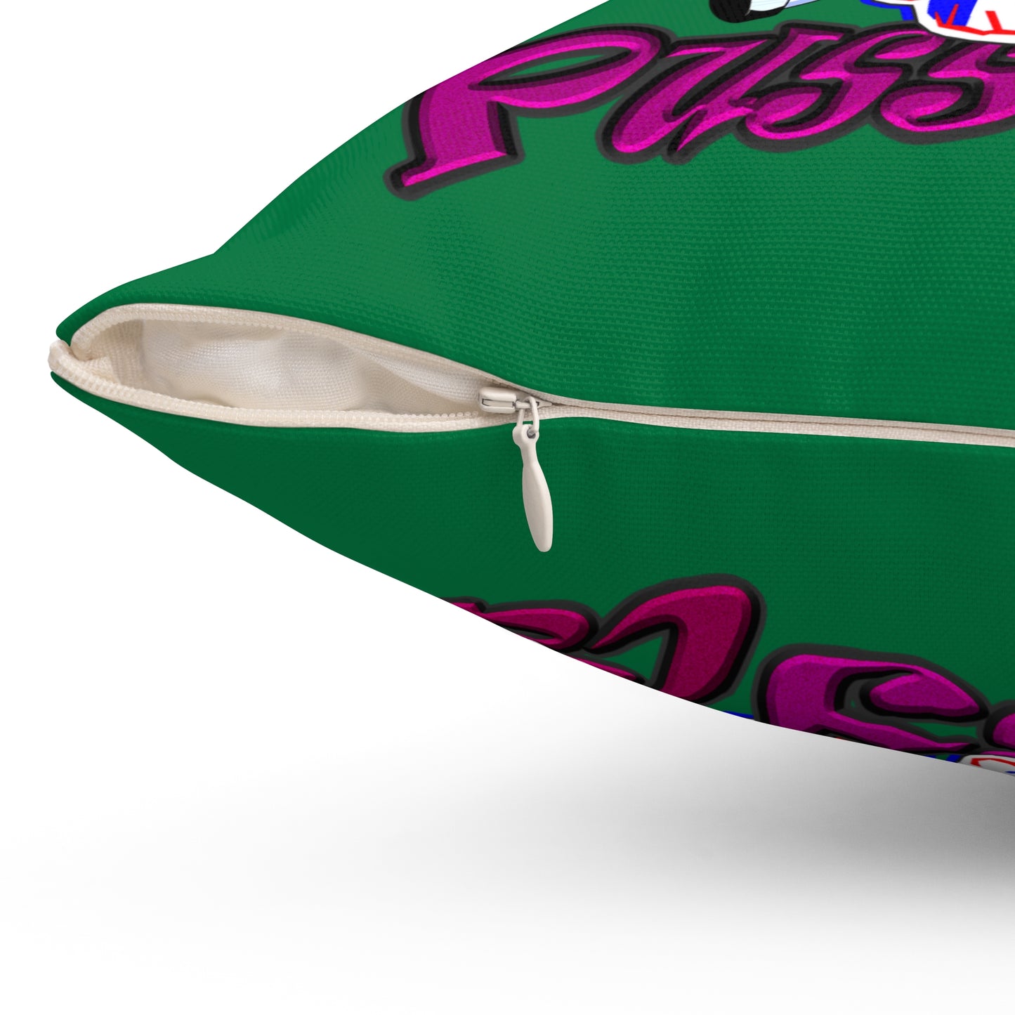 tag that - Spun Polyester Square Pillow - (dark green)
