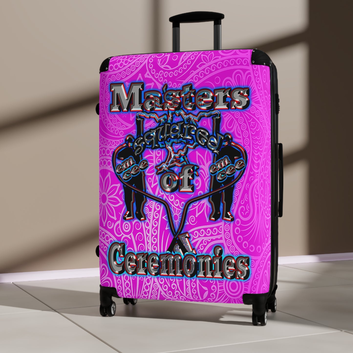 em cee squared - Suitcase (pink swirl)