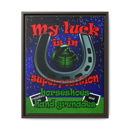 my luck - framed canvas art ('snoops' background)