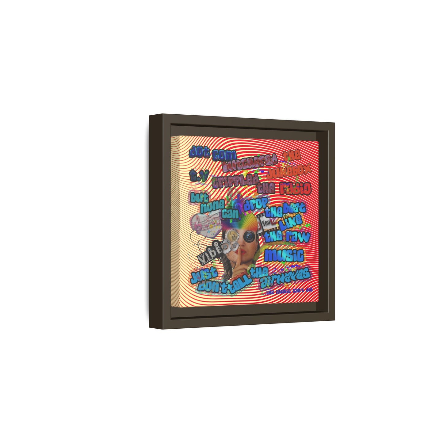 drop the beat - framed canvas art (yellow-orange wave)