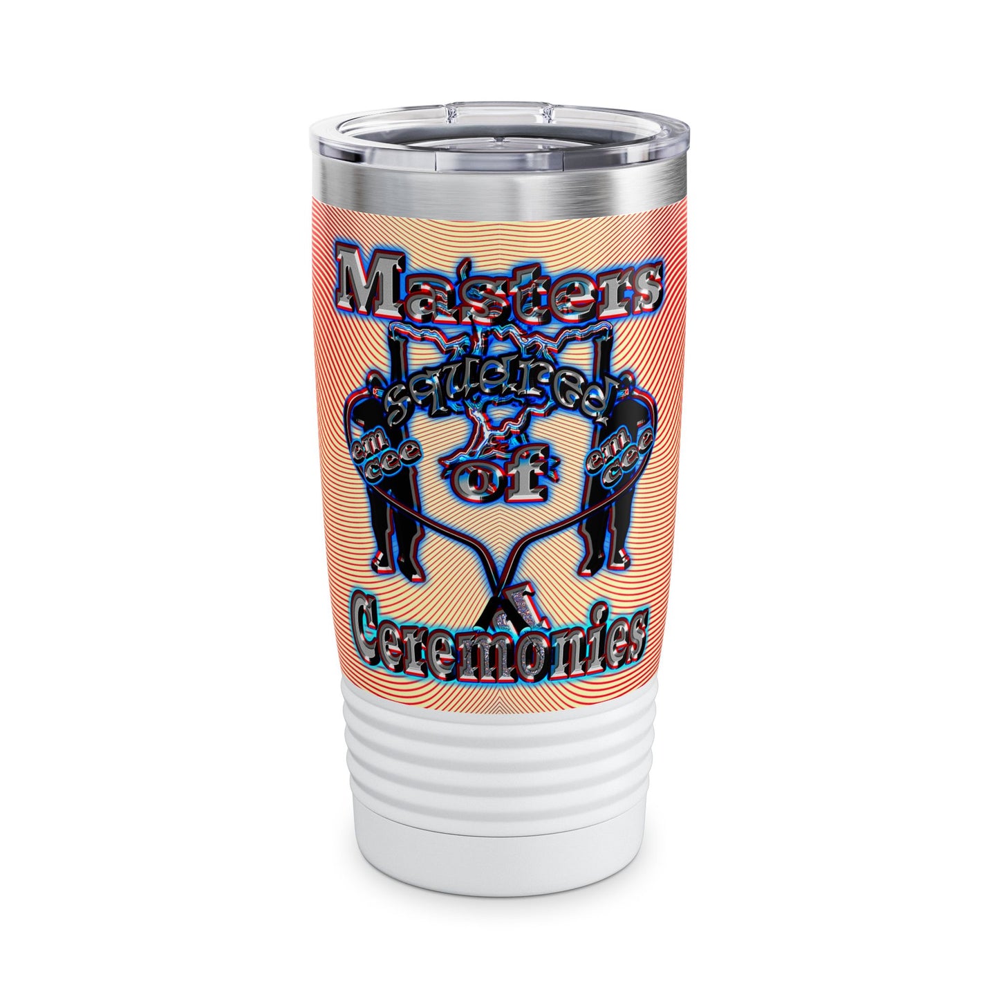 em cee squared - Ringneck Tumbler, 20oz (yellow-orange wave)