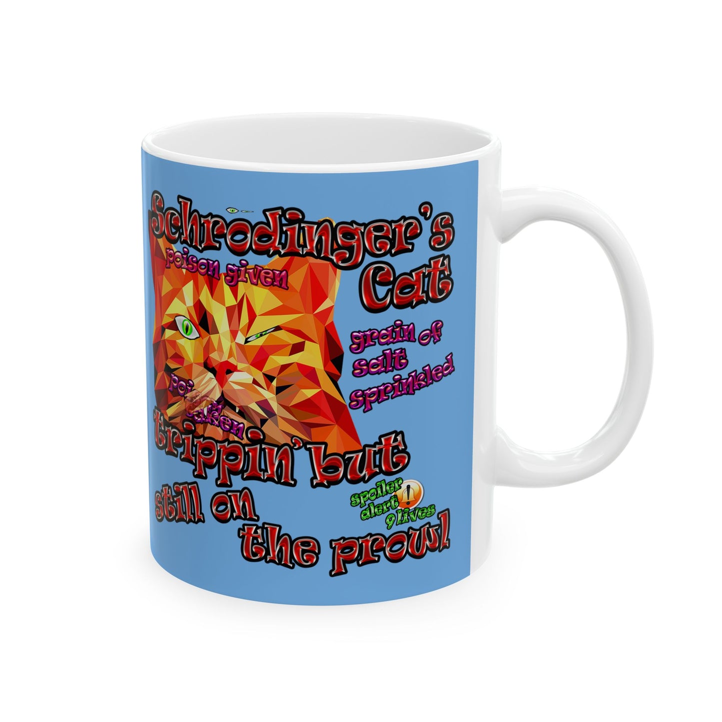schrodinger's cat - White Mug (light blue)