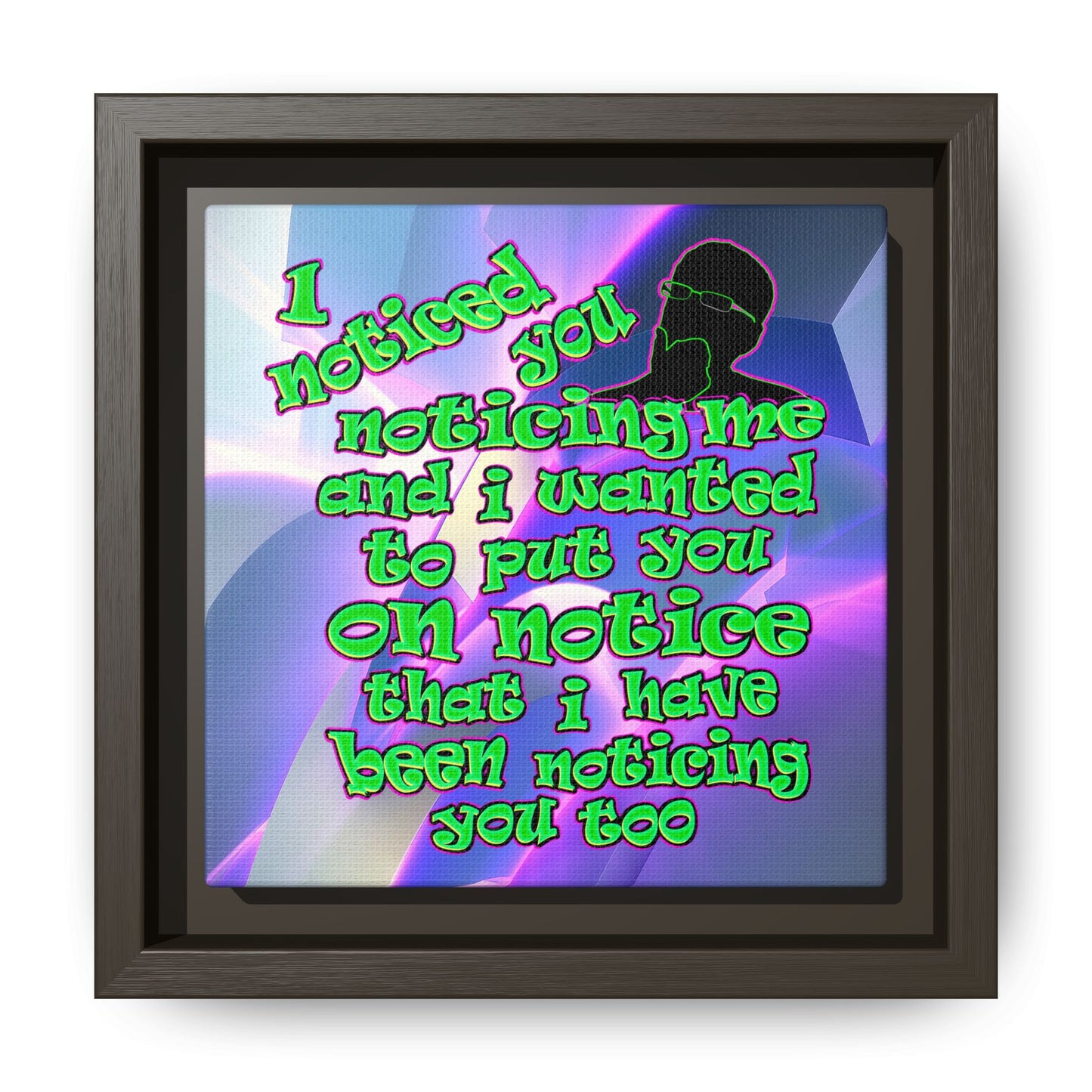 noticed you noticing - framed canvas art (grey-pink wave)