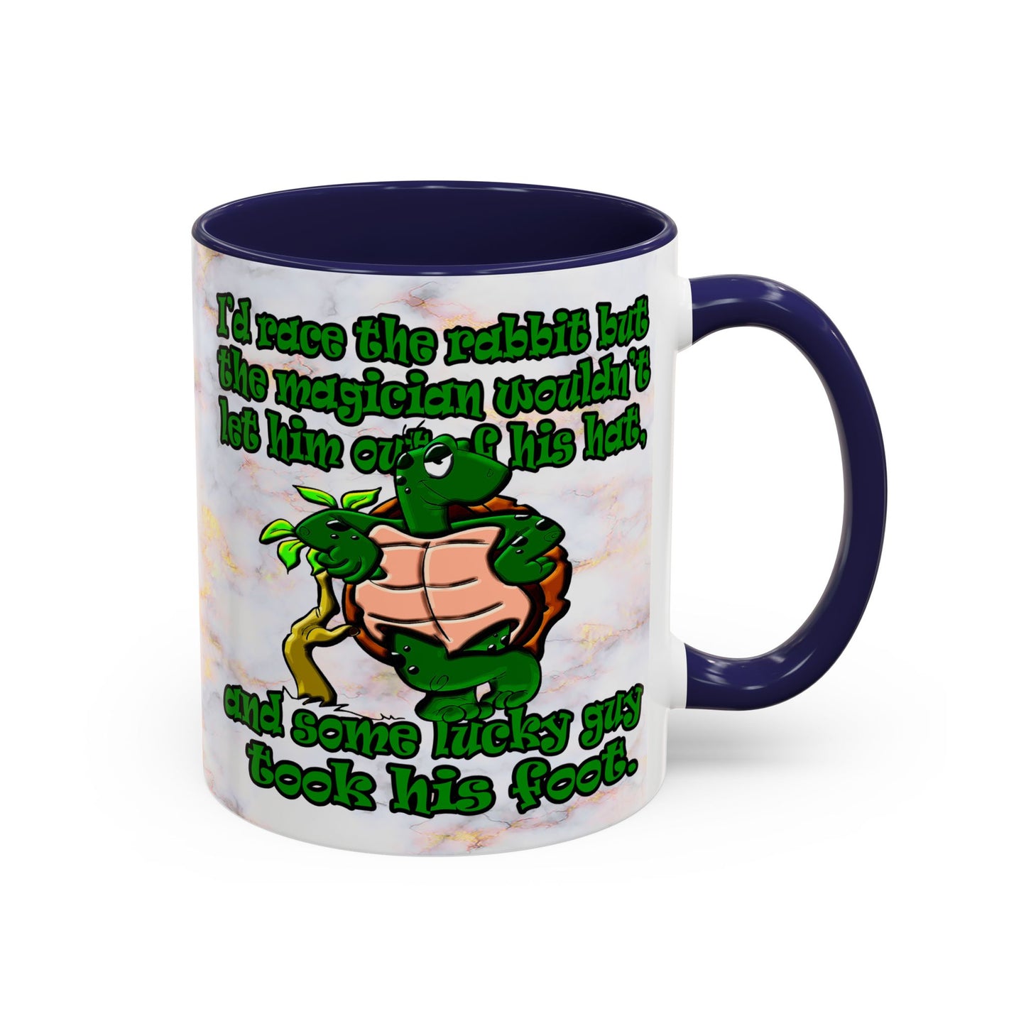 turtle race - Accent Mug (white marble)