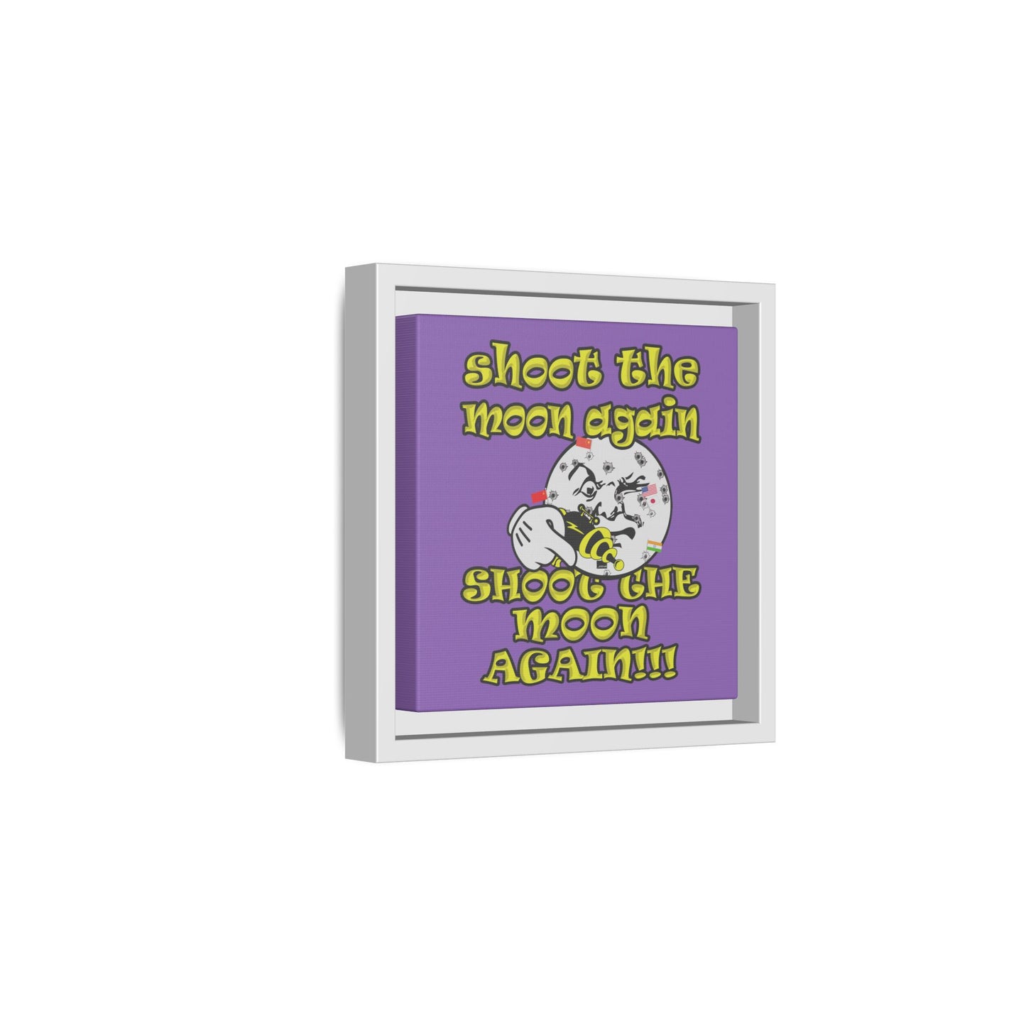 shoot the moon again - framed canvas art (light purple)