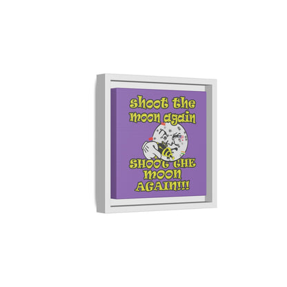 shoot the moon again - framed canvas art (light purple)