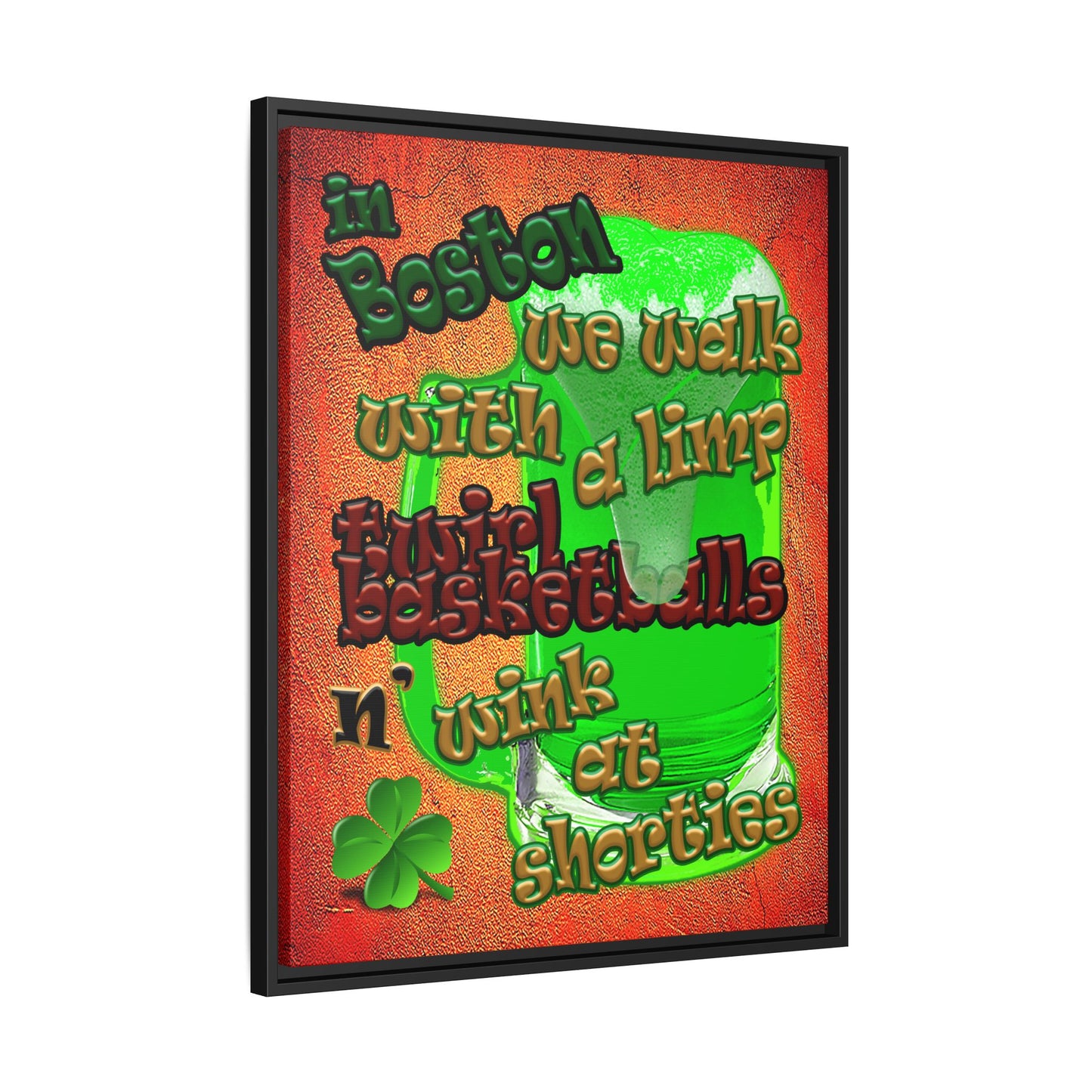 celtics logo - framed canvas art (burnt orange)