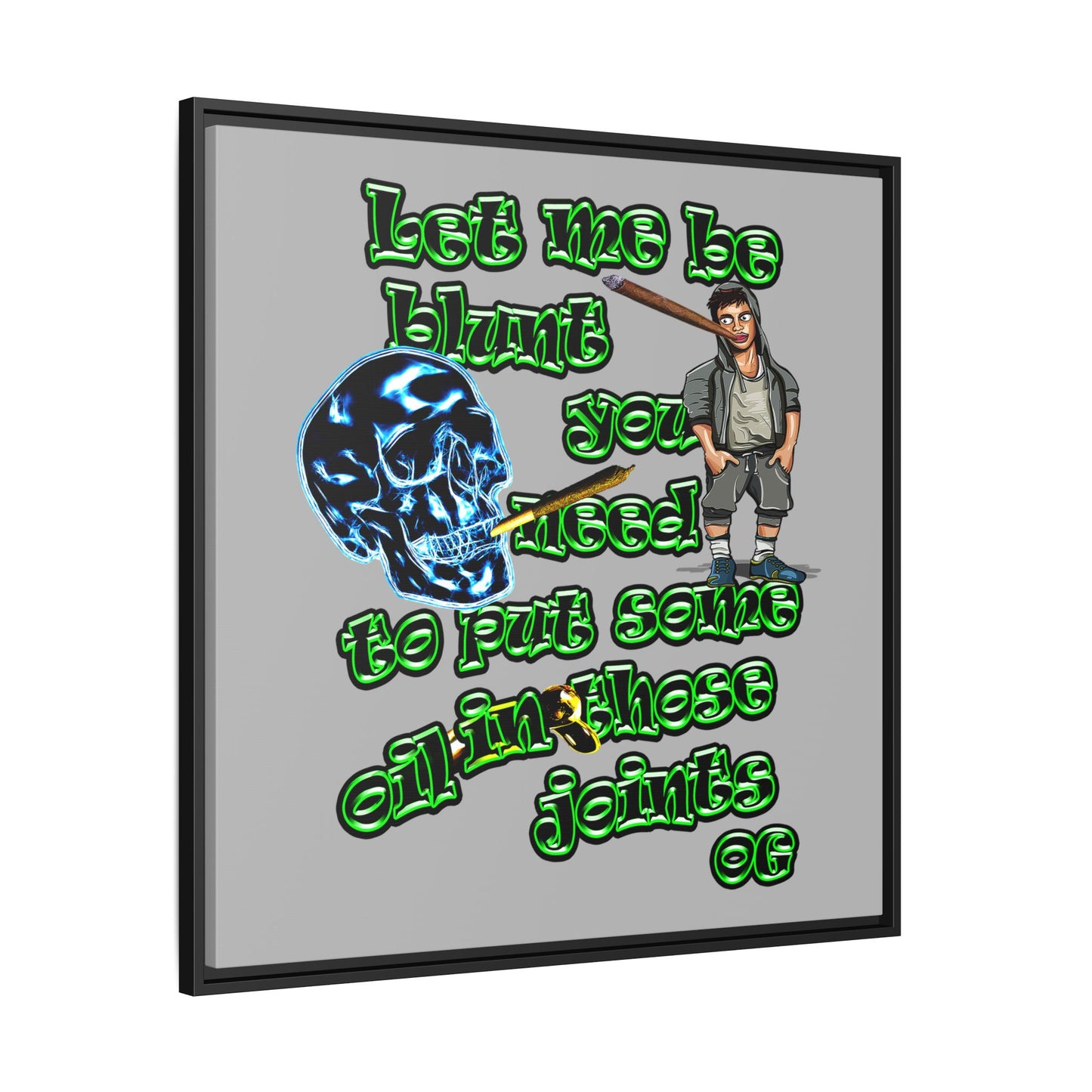 og - framed canvas art (light grey)