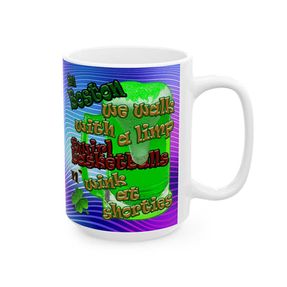 celtics logo - White Mug (purple wave)