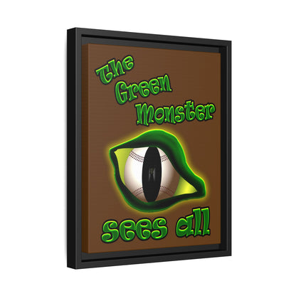 green monster - framed canvas art (brown)
