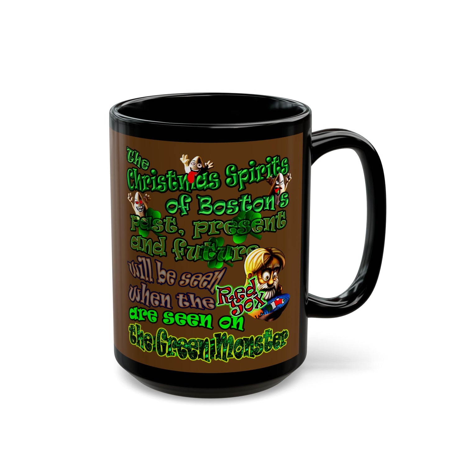 christmas spirits of boston - Black Mug (brown)