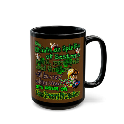 christmas spirits of boston - Black Mug (brown)