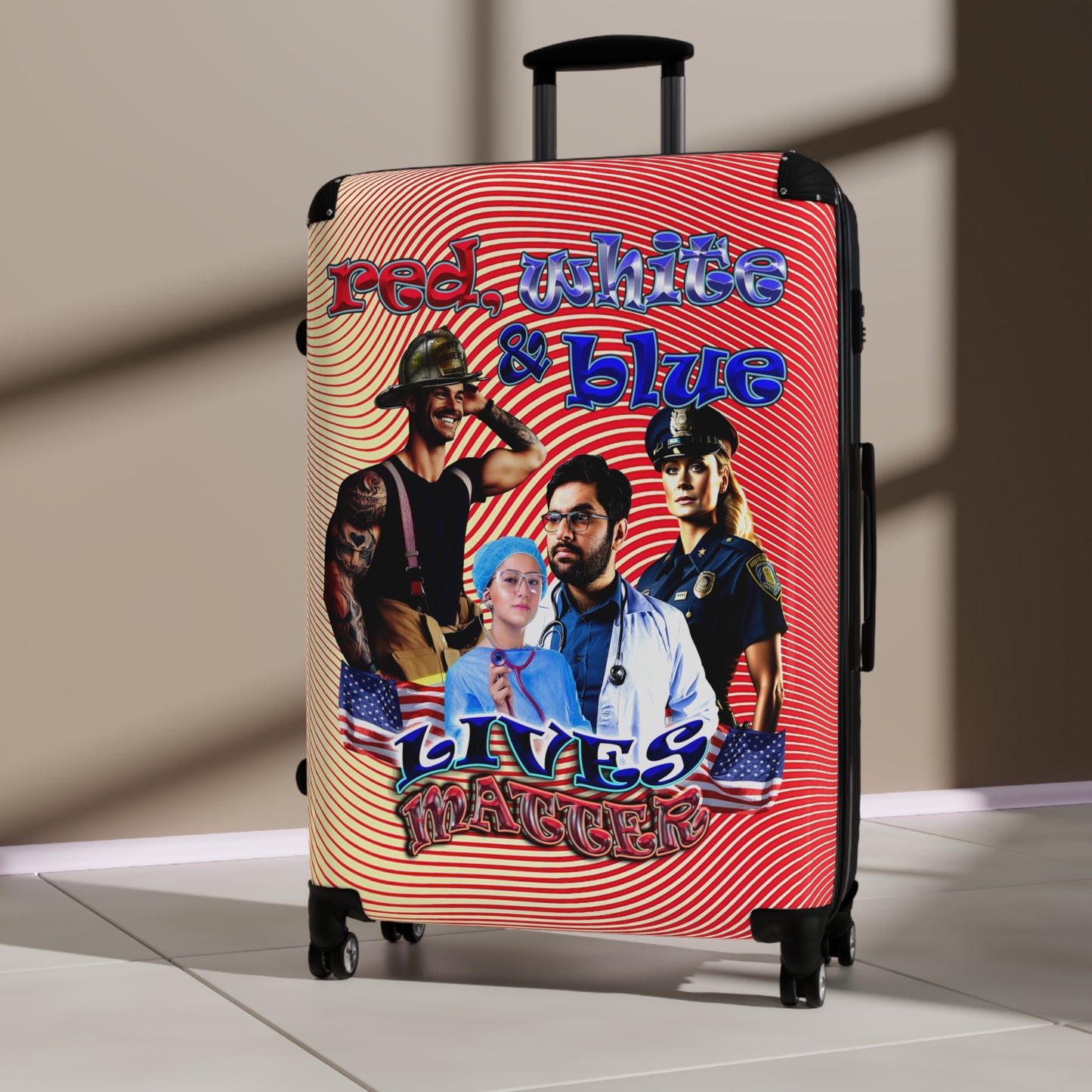 rw&b lives matter - Suitcase (yellow-orange wave)