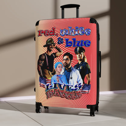 rw&b lives matter - Suitcase (yellow-orange wave)