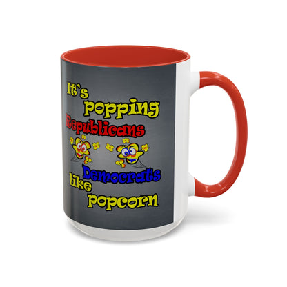 popping like popcorn - Accent Mug (grey-light grey)