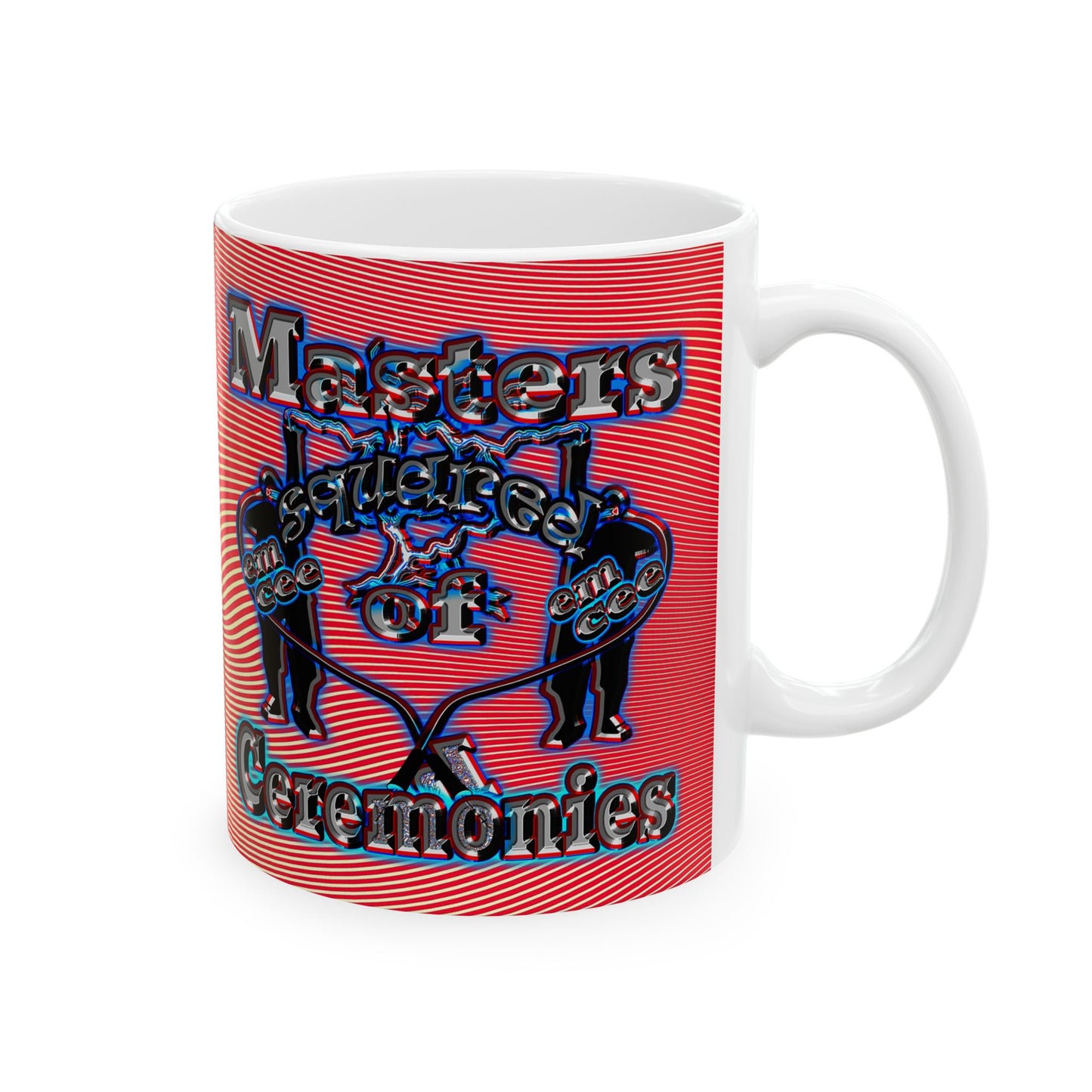 em cee squared - White Mug (yellow-orange wave)