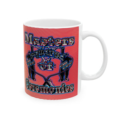 em cee squared - White Mug (yellow-orange wave)