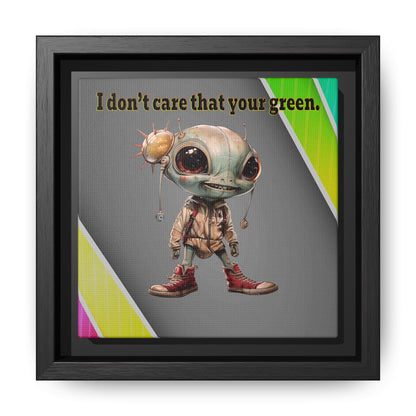 I don't care that your green - framed canvas art (rainbow split)