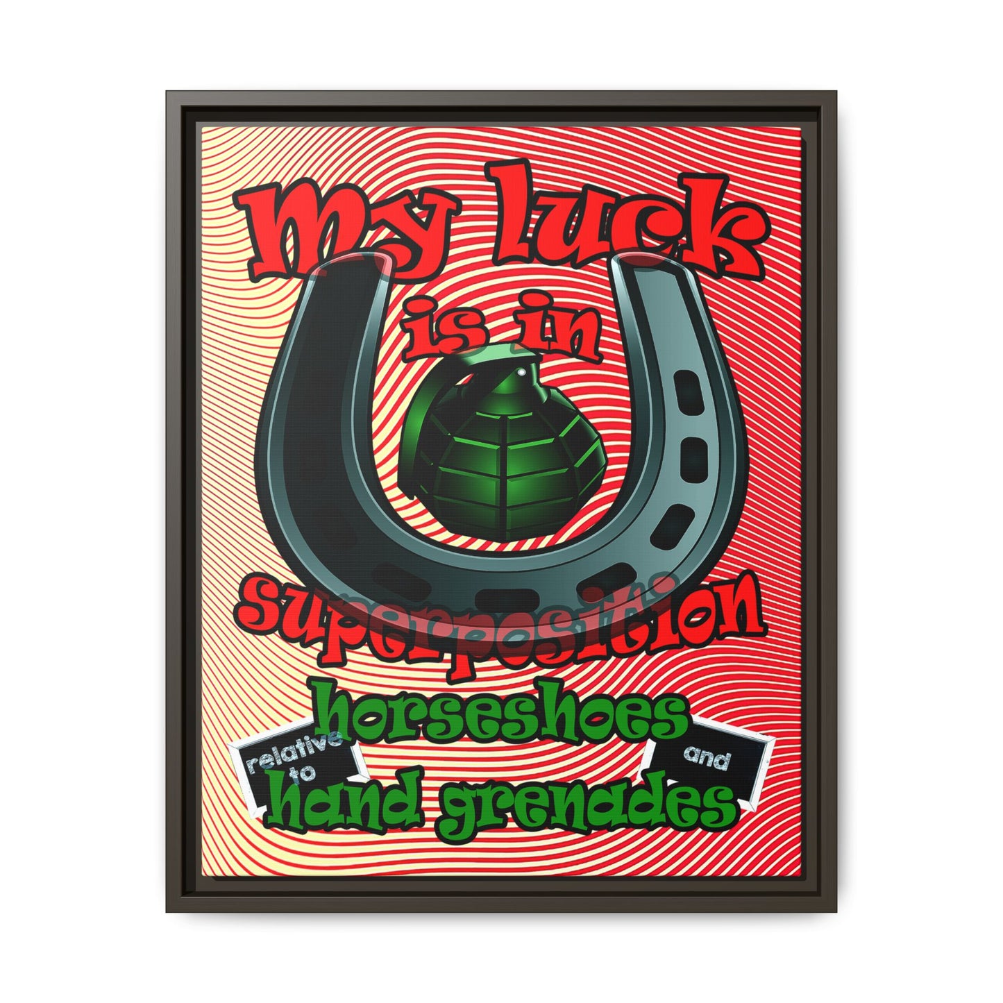 my luck - framed canvas art (yellow-orange wave)