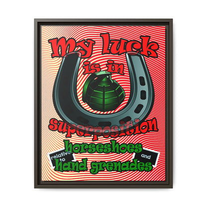 my luck - framed canvas art (yellow-orange wave)