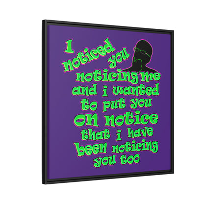 noticed you noticing - framed canvas art (purple)