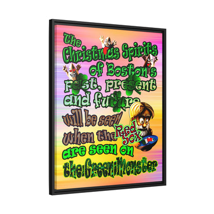 christmas spirits of boston - framed canvas art (color blur)