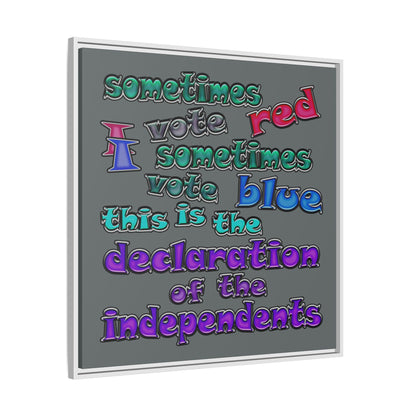 declaration of the independents - framed canvas art (dark grey)