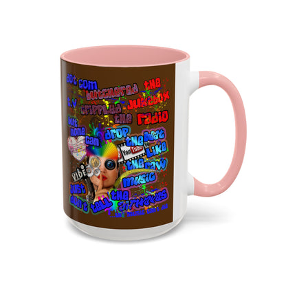 drop the beat - Accent Mug (brown)
