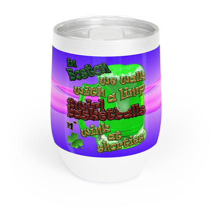 celtics logo - Chill Wine Tumbler (purple-pink wave)