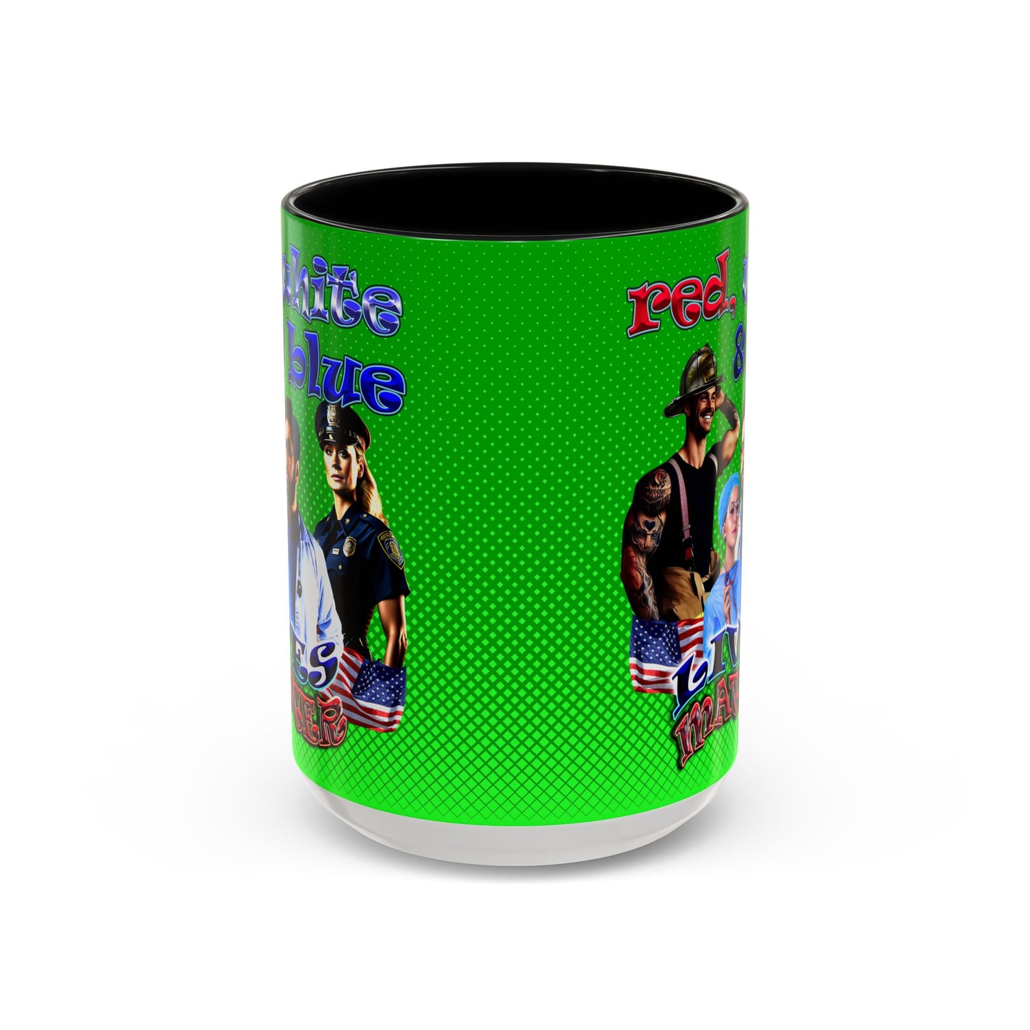 rw&b lives matter - Accent Mug (logo green)