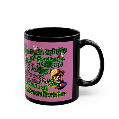 christmas spirits of boston - Black Mug (light pink)