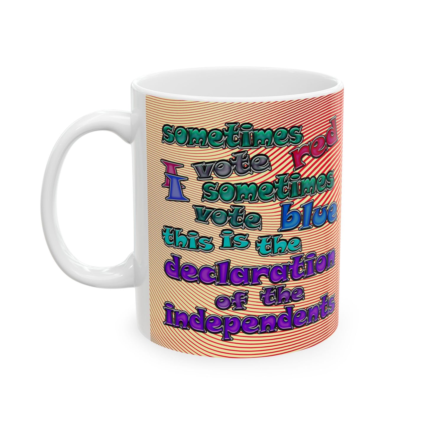 declaration of the independents - White Mug (yellow-orange wave)