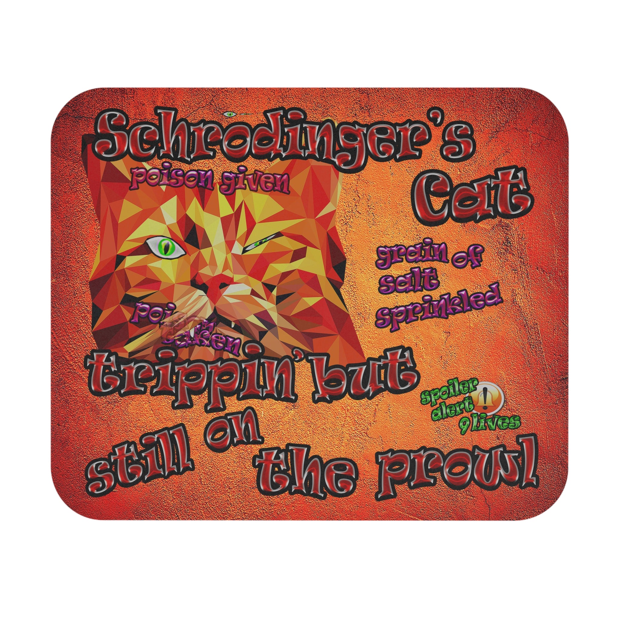 schrodinger's cat - Mouse Pad (Rectangle) (burnt orange)