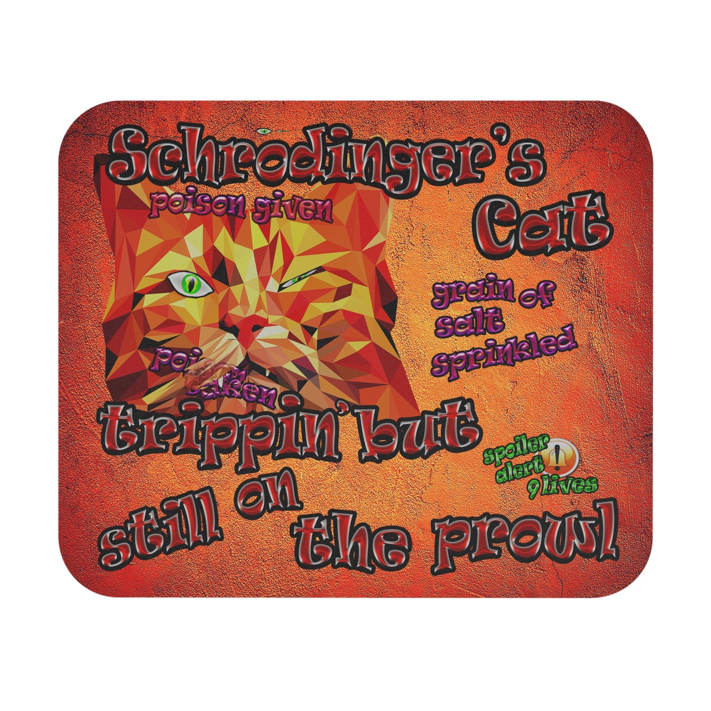 schrodinger's cat - Mouse Pad (Rectangle) (burnt orange)