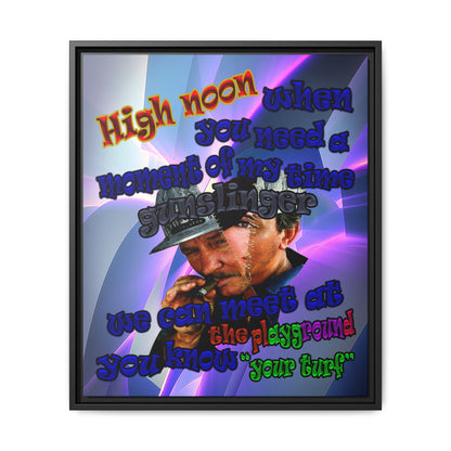 high noon - framed canvas art (grey-pink wave)