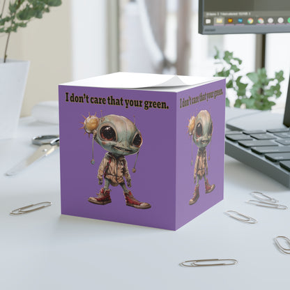 I don't care that your green - note cube (light purple)