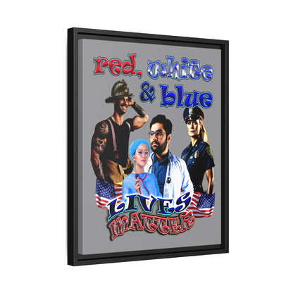rw&b lives matter - framed canvas art (grey)